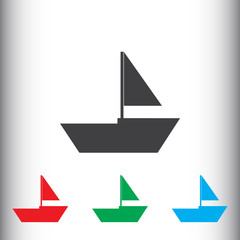 Wall Mural - Sail boat icon for web and mobile