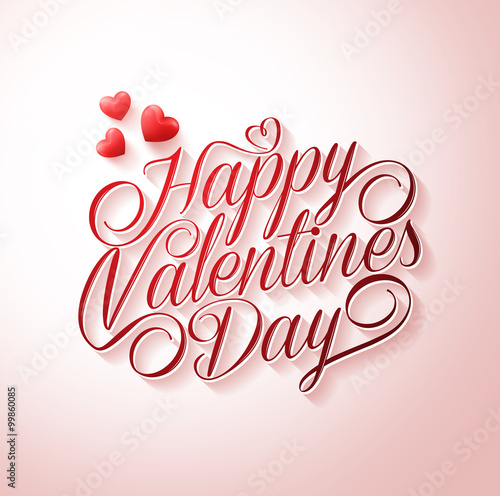 Beautiful Happy Valentines Day Typography Title in White ...