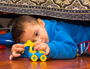 little boy playing