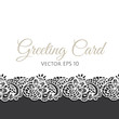Template of greeting card decorated with floral lace