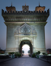 Patuxai Arch Monument. Famous Travel Destination In Asia