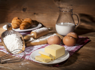 Wall Mural -  Ingredients for the preparation of bakery products