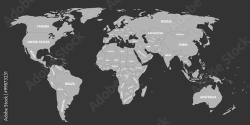Carte politique du monde Poster Mural XXL
