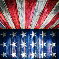 USA style background - empty wooden room for display montages 