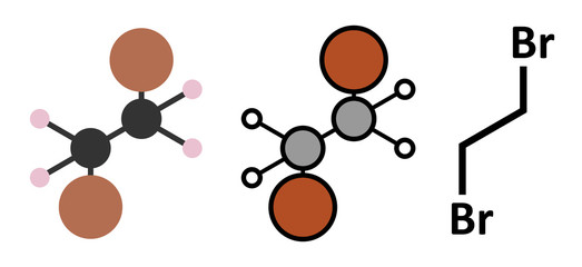 Wall Mural - Ethylene dibromide (EDB, 1,2-dibromoethane) fumigant molecule.