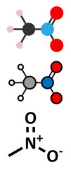 Wall Mural - Nitromethane nitro fuel molecule. Used as fuel to power rockets.