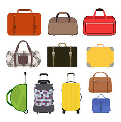 Poster - Travel bag vector illustration icons collection