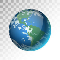 Earth planet 3d vector illustration