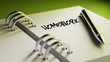 © xtock - Closeup of a personal agenda setting an important date writing w