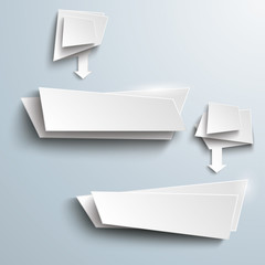 Wall Mural - 2 White Leaflet Banners With Arrows