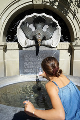 Wall Mural - Woman and Prey fountain