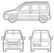Vector outline minivan