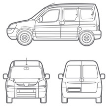 Vector Outline Minivan