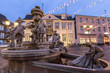 historic fountain on the townhall place lippstadt germany in the