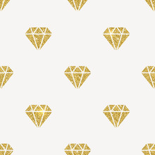 Vector Seamless Background - Glitter Gold Diamonds