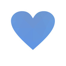 Blue Heart Isolated On White Background.