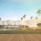 Fototapeta  - Balcony And Terrace Of Blur Exterior Background