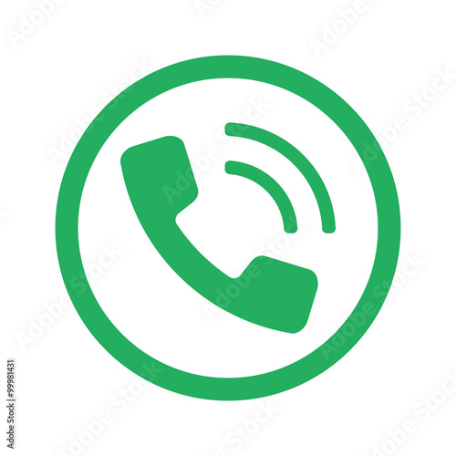 Flat green Phone icon and green circle Stock Vector | Adobe Stock