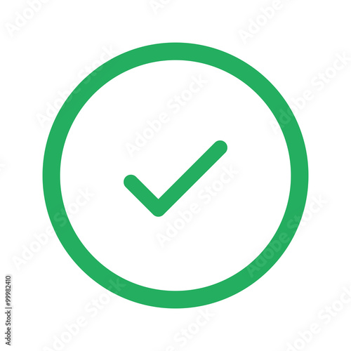 Fotografía Flat green Confirm icon and green circle
