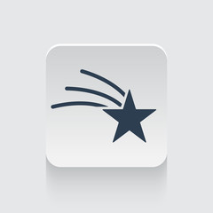 Wall Mural - flat black shooting star icon on rounded square web button
