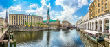 Fototapeta  - Hamburg city center with town hall and Alster river, Germany