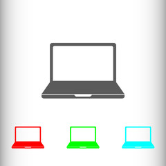 Sticker - Laptop sign icon, vector illustration. Flat design style for web