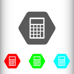 Sticker - Calculator sign icon, vector illustration. Flat design style for