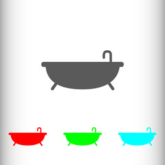 Wall Mural - Bathtub sign icon, vector illustration. Flat design style for we