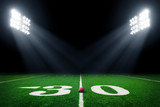 Fototapeta Sport - Football field illuminated by stadium lights