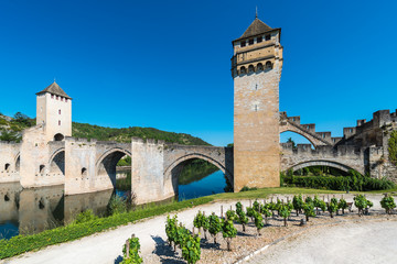 Pont Valentre in Cahors, France.