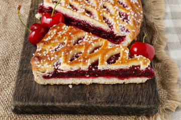 Wall Mural - Cherry pie dessert