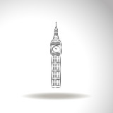 Fototapeta Big Ben - The tower of big Ben - vector illustration