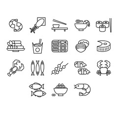 Sticker - Seafood Vector Illustration Set 