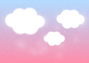 Wall Mural - Shiny clouds on blue and pink background 2