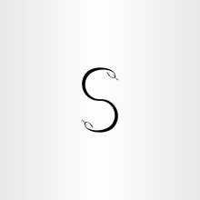 Black Snakes Letter S Vector Icon