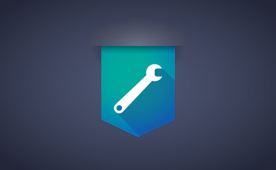 Poster - Long shadow ribbon icon with a spanner