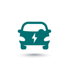 Poster - electric vehicle (EV) icon, ecologic transport sign, vector illustration