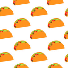 Tacos Seamless Pattern. Mexican Food.