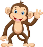 Fototapeta Dinusie - Cute monkey waving
