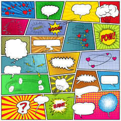 abstract set of comic template