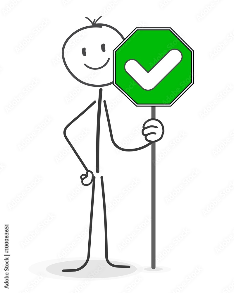 The OK Stickman Stock Vector | Adobe Stock