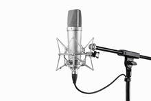 Shot Of Condenser Studio Microphone Isolated On A White Background