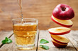 flying slices of apple and apple juice
