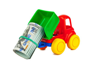 Sticker - Toy truck with money