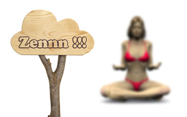 Wall Mural - wooden sign indicating to zen concept