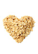 Cereal in the shape of a heart isolated.