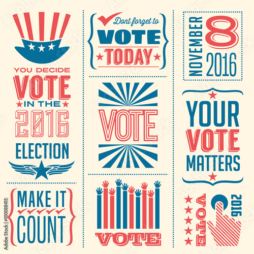 Fotografie, Obraz banner collection to encourage voting in 2016 elections