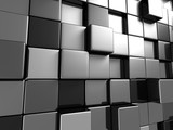Fototapeta Przestrzenne - Metallic Cubes Abstract Wallpaper Background