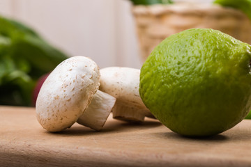 One lime with two champignons