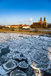 Ostrów Tumski / rzeka Warta skuta lodem